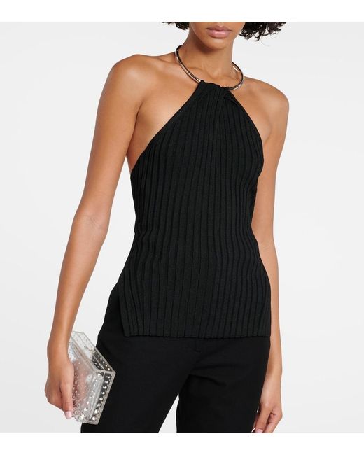 Galvan Black Rhea Halterneck Top