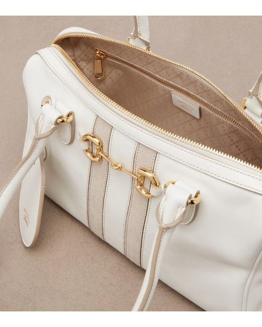 Gucci White Borsetto Small Leather Bowling Bag