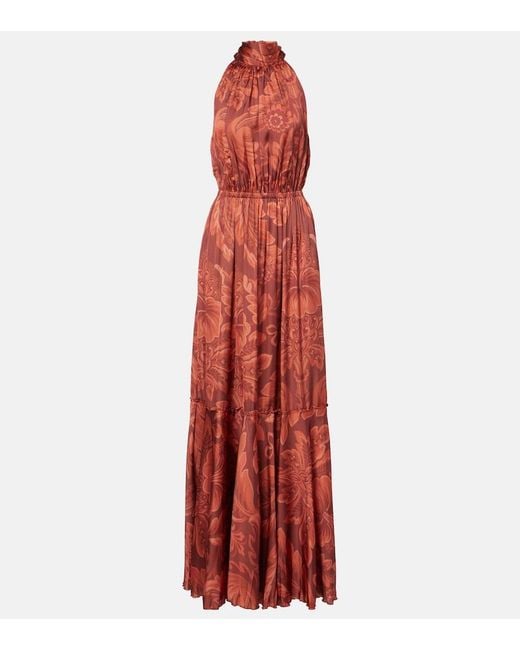 Etro Red Printed Maxi Dress