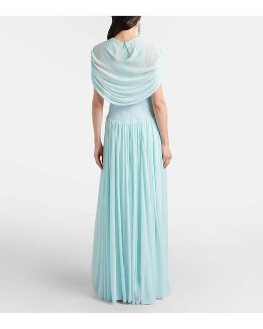 open lace back dress Simkhai Women's Selena Pleated Chiffon Midi-Dress - Mahogany