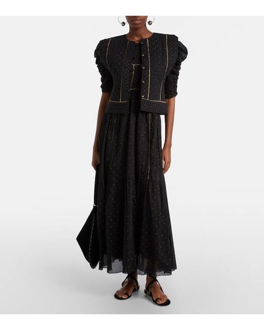 Isabel Marant Black Sichene Polka-Dot Cotton Maxi Dress