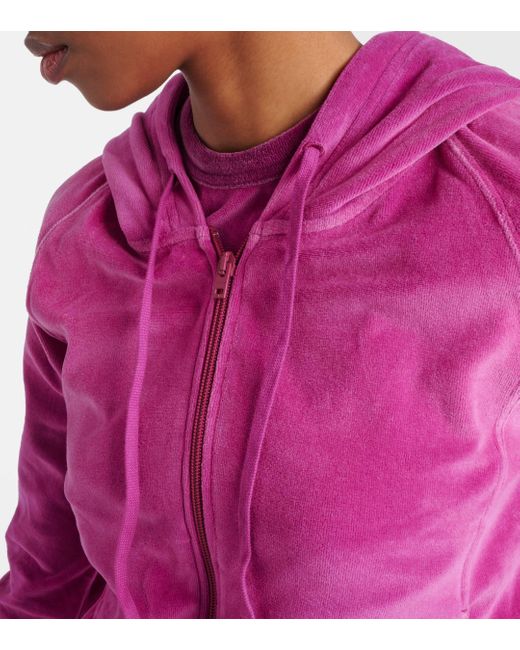 Sweat-shirt a capuche Francess en velours Acne en coloris Pink