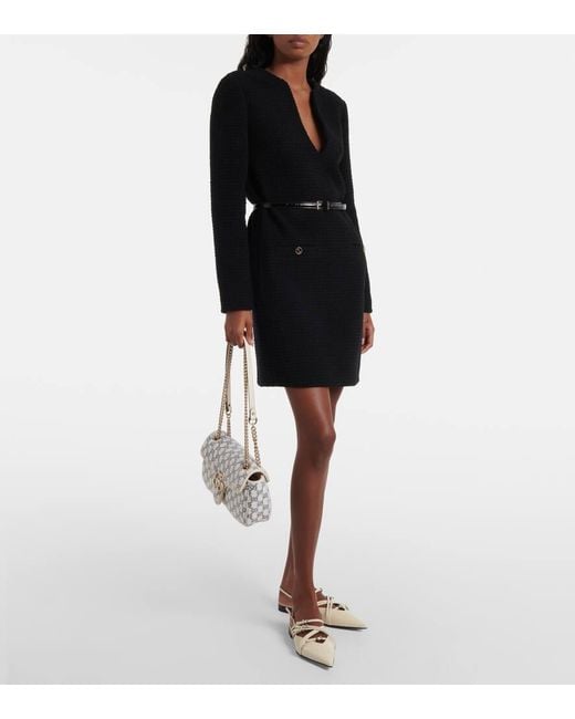Gucci Metallic Gg Marmont Small Tweed Shoulder Bag