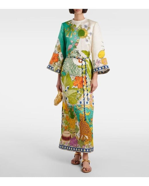 ALÉMAIS Multicolor Hazel Printed Cotton And Silk Maxi Dress