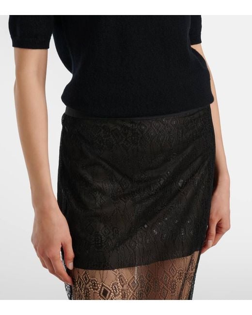 Frankie Shop Gray Alrose Lace Midi Skirt