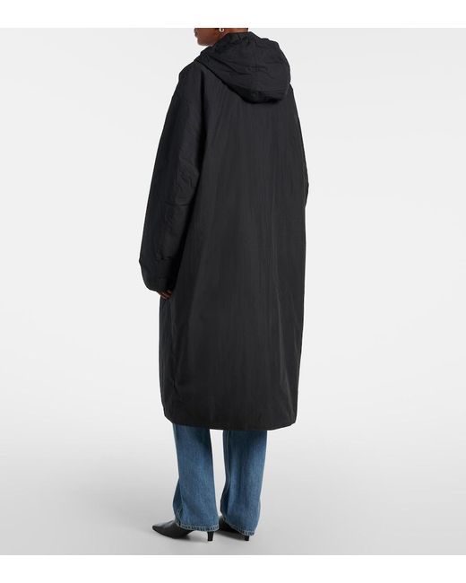 AYA MUSE Black Hooded Cotton-Blend Coat