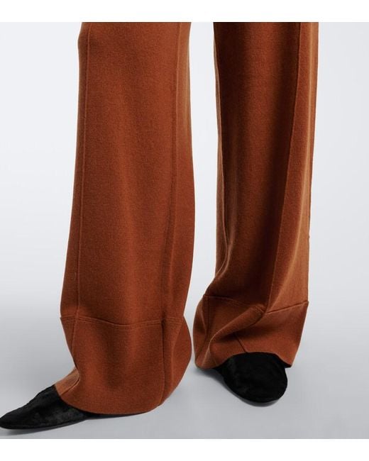 Jardin Des Orangers Brown Wool And Cashmere Wide-Leg Pants