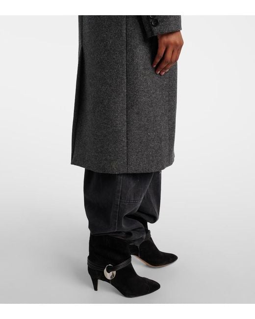 Isabel Marant Black Irene Double-Breasted Virgin Wool Coat