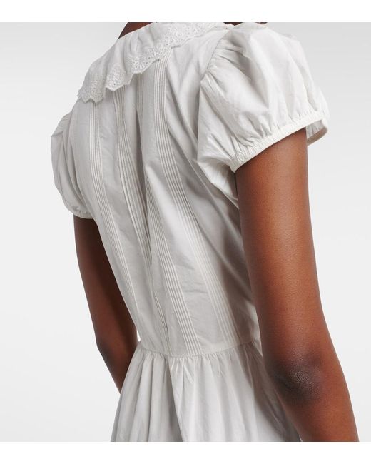 Doen White Midikleid Eliette Aus Baumwolle