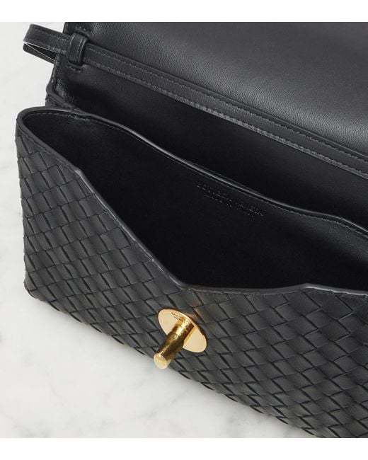 Bottega Veneta Black Henkeltasche Knot Lock Aus Leder