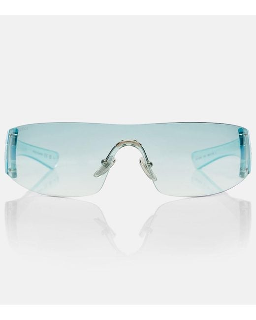 Gucci Blue Leonie Interlocking G Mask Sunglasses