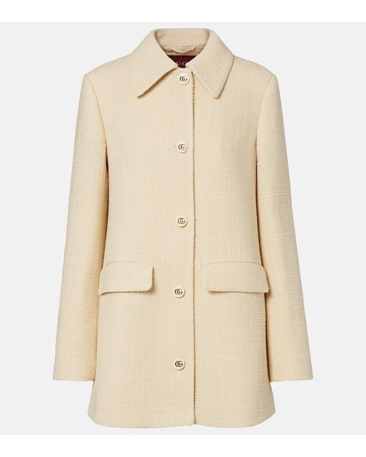 Gucci Natural Mantel Double G Aus Tweed