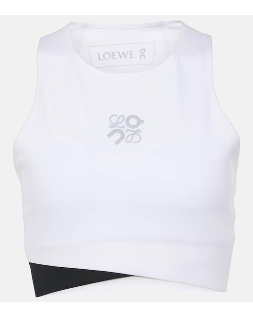 Loewe White X On Performance Logo Bra Top