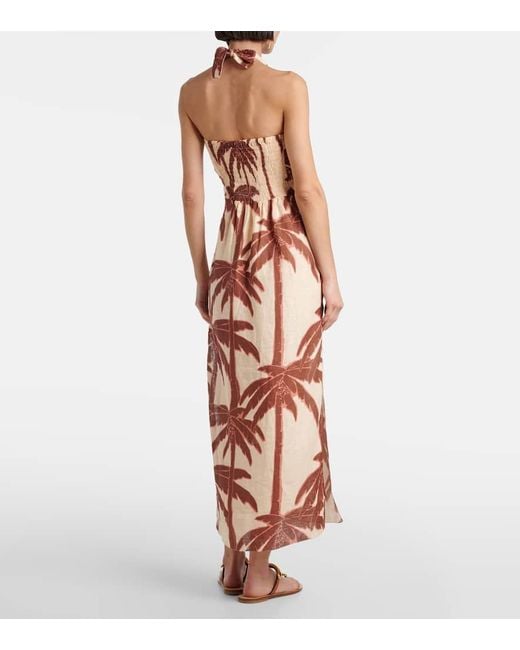 Vestido Largo Water Adventure De Lino Johanna Ortiz de color Metallic