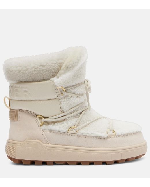 Bogner White Chamonix Snow Boots With Spikes