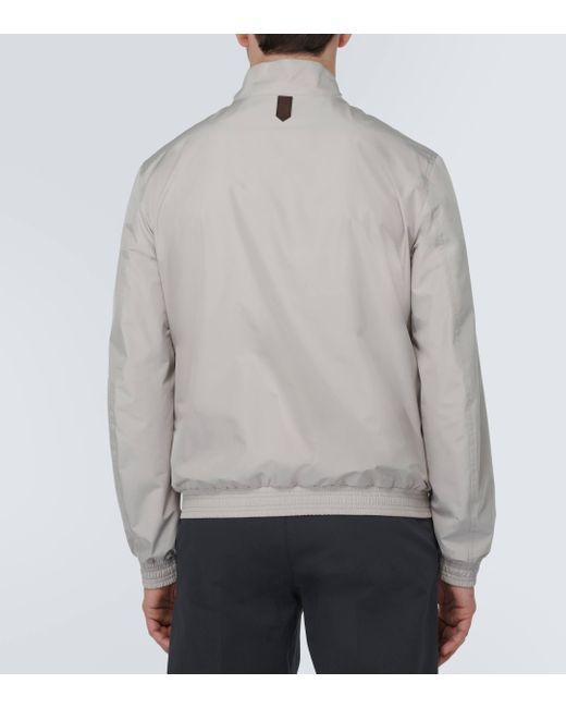 Canali White High-neck Technical Jacket for men