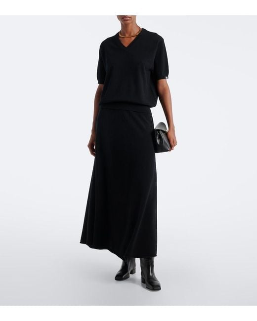 Extreme Cashmere Black N°498 Grace Cashmere-Blend Maxi Skirt