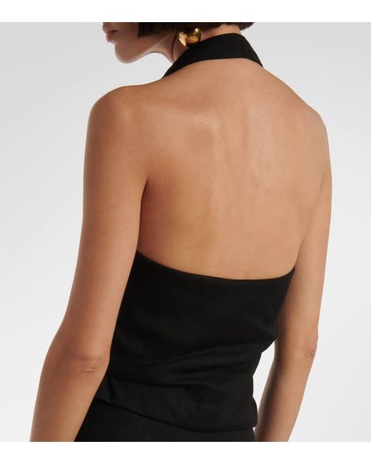 Top Dorian De Mezcla De Lino Sir de color Black