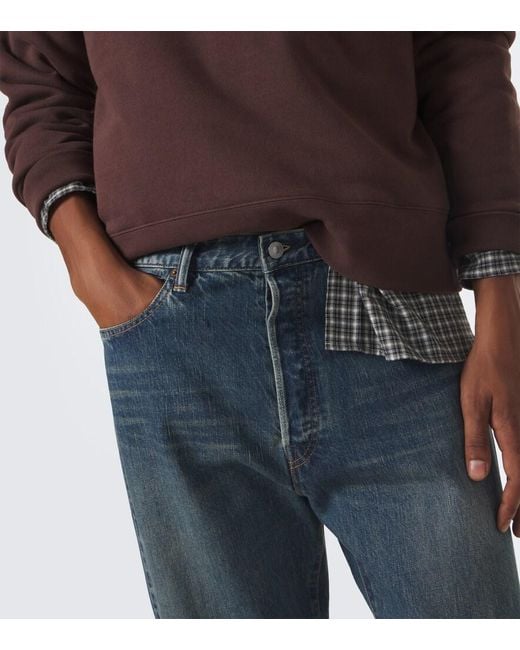 A.PRESSE Blue Faded Wide-Leg Jeans for men