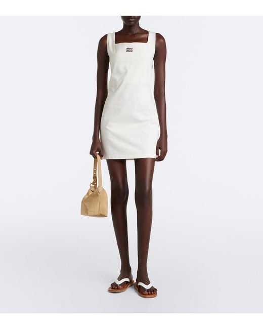 Miu Miu White Spirit Small Suede Shoulder Bag
