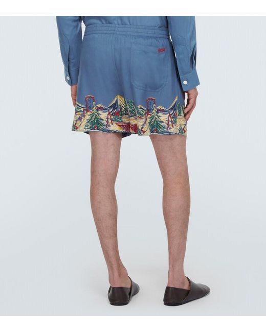 Bode Blue Ski Lift Shorts for men