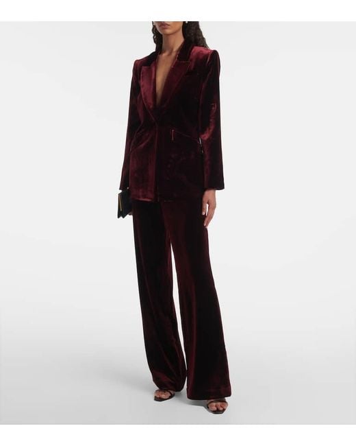 Blazer De Terciopelo Roland Mouret de color Red