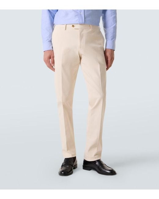 Lardini Natural Cotton-Blend Straight Pants for men