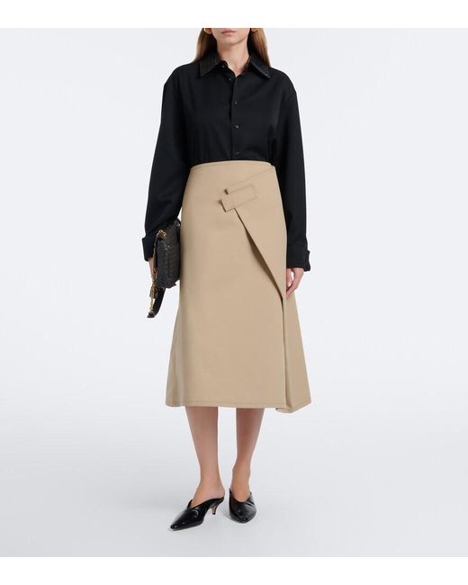 Bottega Veneta Natural Cotton Wrap Skirt