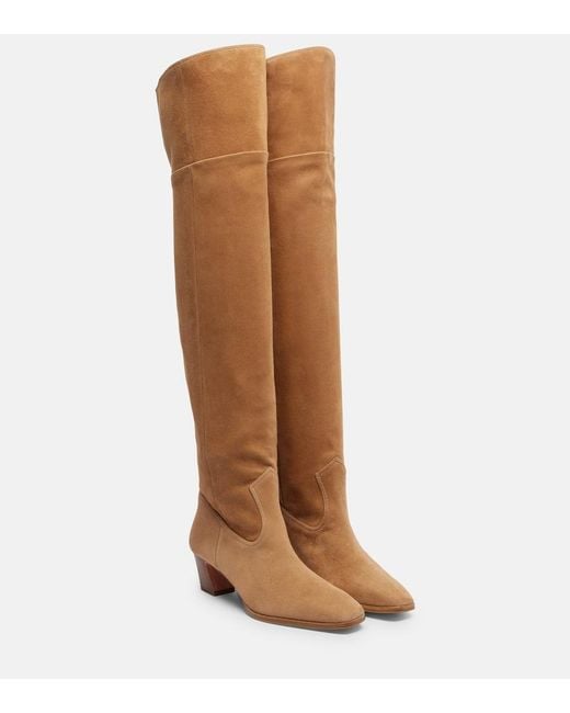 Aquazzura Brown Nomad 50 Suede Over-The-Knee Boots