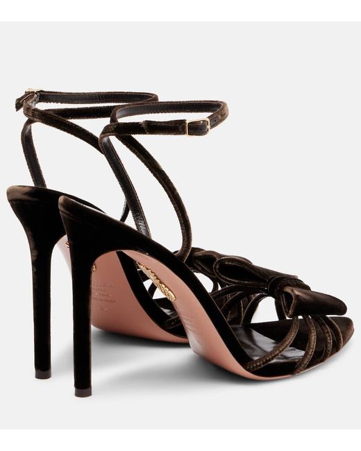 Aquazzura Black Sandalen Tie 105 Aus Samt