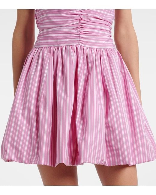 Patou Pink Bloomer Striped Cotton Minidress