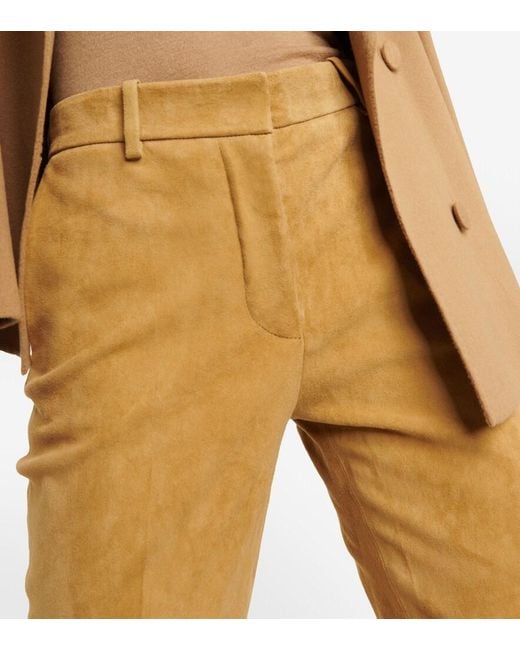 Joseph Natural Coleman Suede Cropped Pants