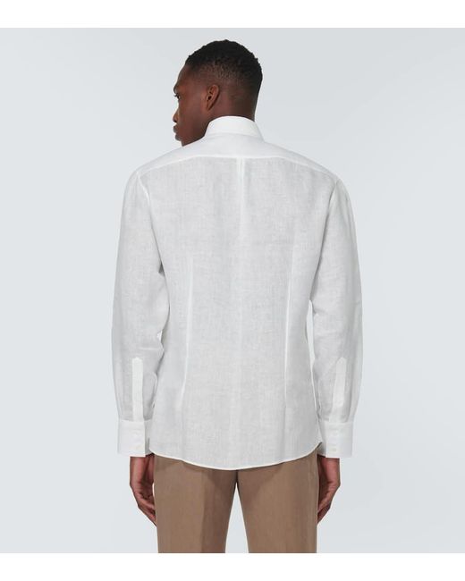 Brunello Cucinelli Hemd aus Leinen in White für Herren