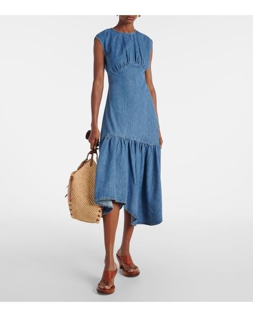 FRAME Blue Midikleid Aus Denim