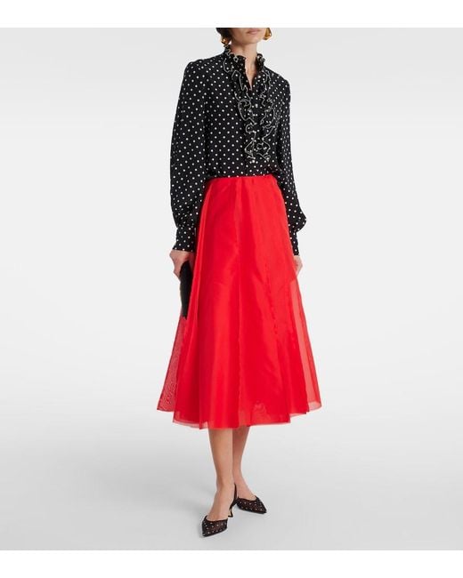 Manolo Blahnik Black Carolyne 50 Polka-Dot Mesh Slingback Pumps