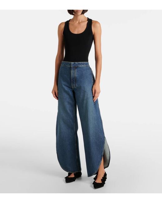 Alaïa Black Petal Suede Ballet Flats