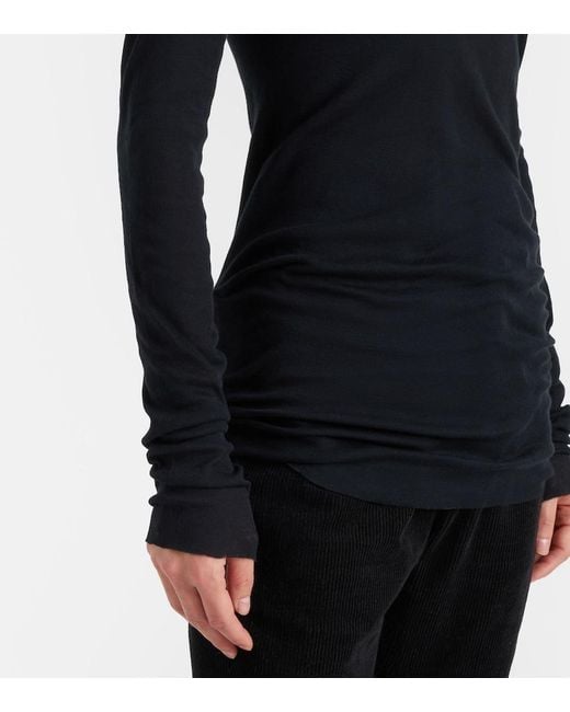 Rick Owens Blue Cotton Jersey Top