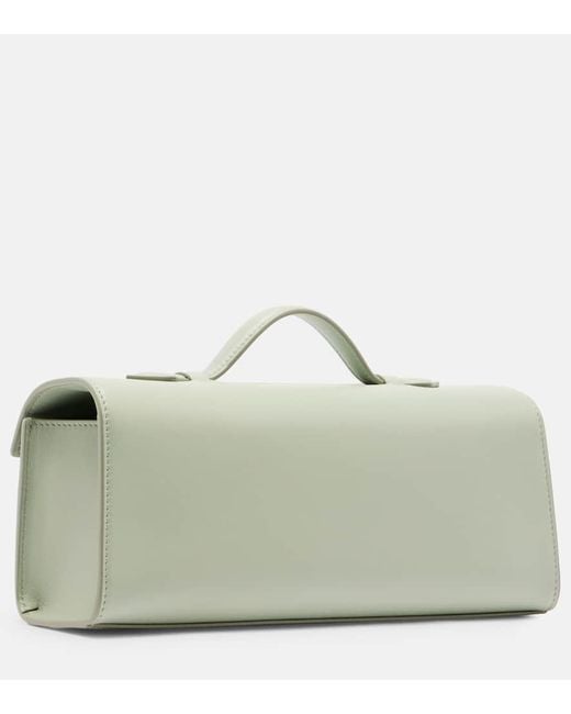 SAVETTE Green Tote Bag Slim Symmetry Aus Leder