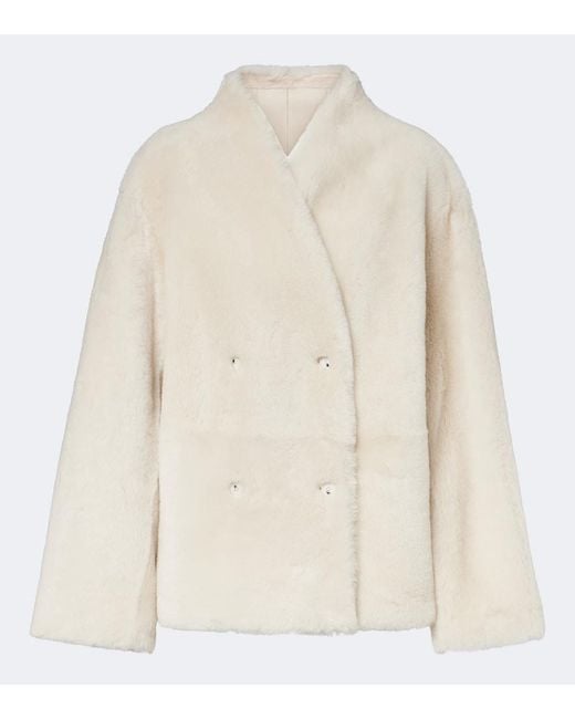 Loulou de Saison White Catherine Reversible Shearling Jacket