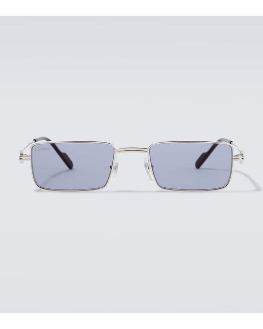 Cartier Blue Premiere De Cartier Rectangular Sunglasses for men
