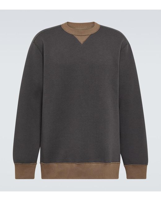 Sacai Gray Sponge Cotton-blend Sweatshirt for men