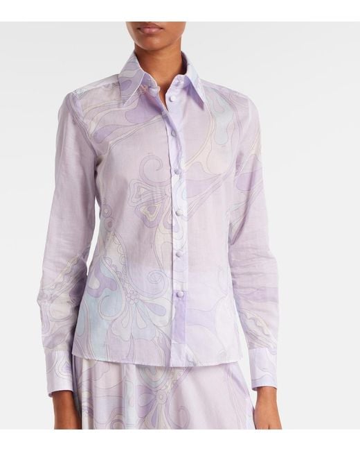 Emilio Pucci White Orchidee Cotton Shirt