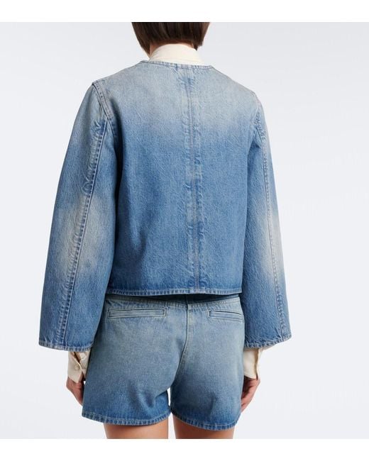 Valentino Blue Vgold Faded Denim Jacket
