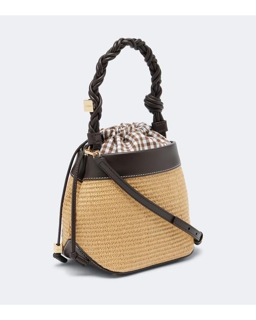 Ganni Natural Bou Small Raffia-Effect Bucket Bag
