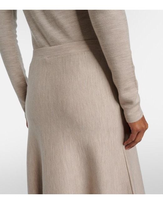 Gabriela Hearst Natural Freddie Wool, Cashmere, And Silk Midi Skirt