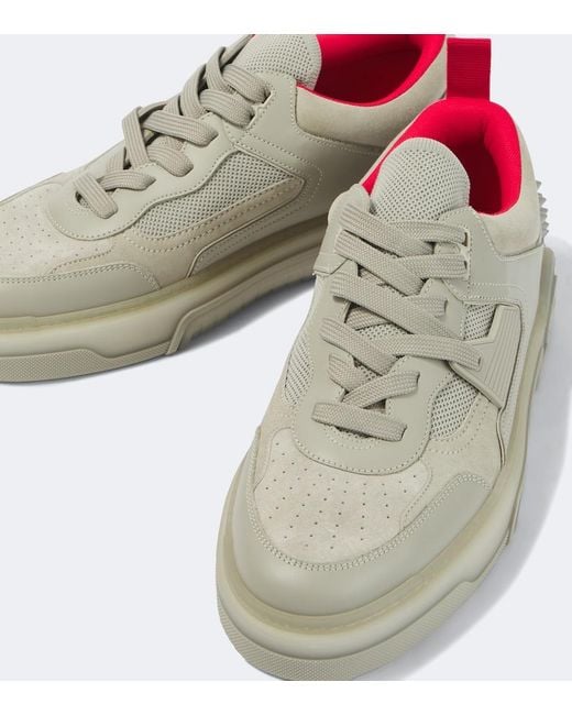 Christian Louboutin Natural Astroloubi Leather & Suede Sneaker