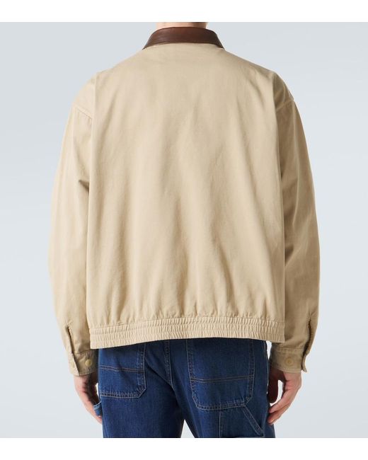 Prada Natural Leather-Trimmed Cotton Blouson Jacket for men