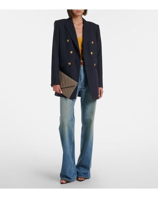 Saint Laurent Natural Paris Leather Clutch
