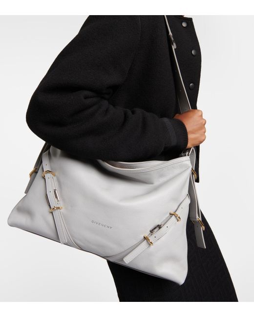 Givenchy Gray Voyou Medium Leather Shoulder Bag