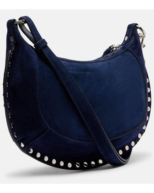 Isabel Marant Blue Oskan Moon Suede Shoulder Bag